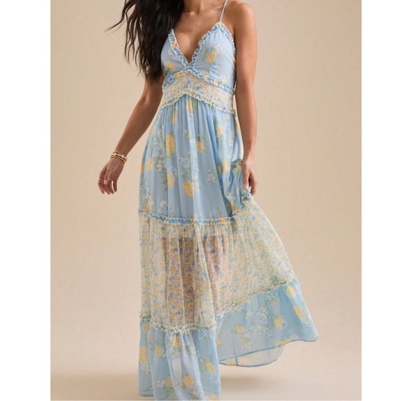 Couture Gypsy Dresses & Skirts - Boho Floral Print Criss Cross Cami Maxi Dress S M L XL